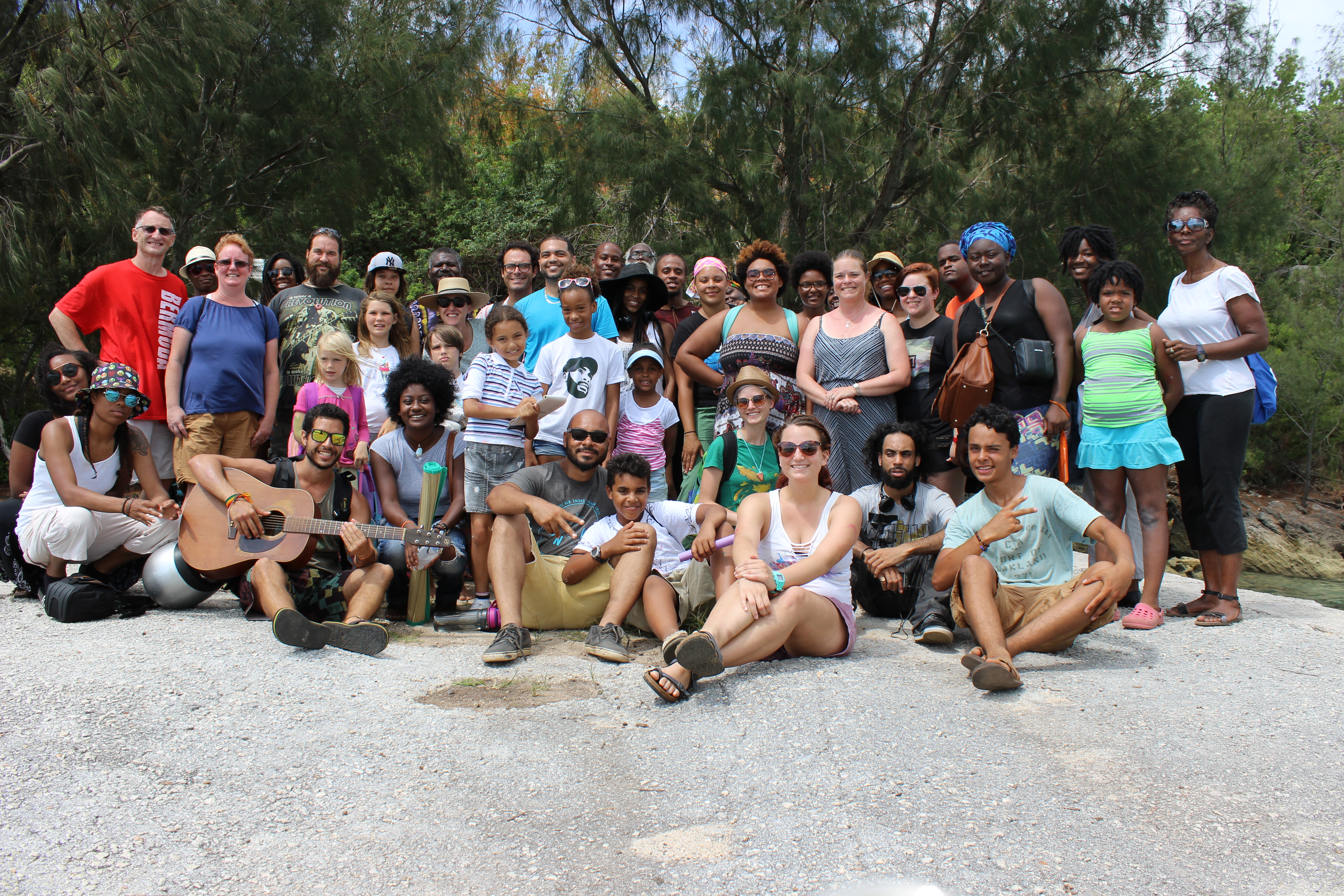 Chewstick Retreat participants gathered for an outdoor group photograph